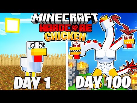 I Survived 100 DAYS as a CHICKEN in HARDCORE Minecraft!