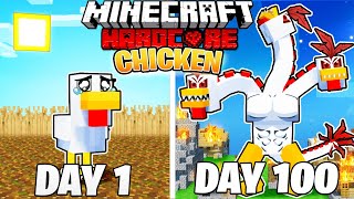 I Survived 100 DAYS as a CHICKEN in HARDCORE Minec