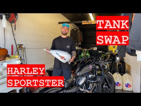 Harley Sportster Tank Swap! Tank Lift & Speedo Relocate! Bobber Build