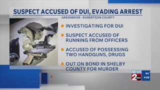 Suspect accused of DUI, evading arrest in Robertson County