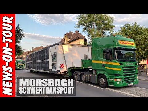 Schwertransporter Kolonne in Morsbach 05.06.2019 blockiert für 3 Minuten die Innenstadt