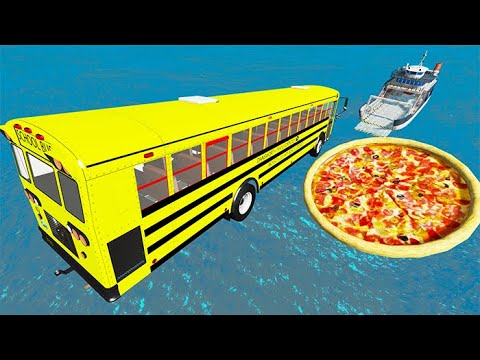 Beamng drive - Random Car Jumping Into A Pizza #4 | BeamNG-Destruction