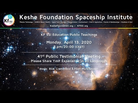 41st Public Testimonials Meeting - Monday, April 13, 2020, 8 pm CEST