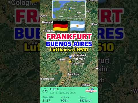 Frankfurt to Buenos Aires Flight Route | 🇩🇪➡️🇦🇷 | Lufthansa LH510 | Boeing 747-800