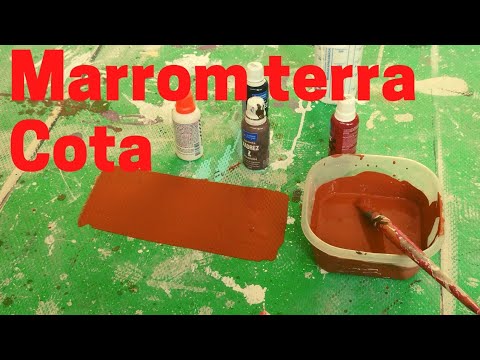 How to make terracotta brown color with a paintbrush using colored markers, playing with colors.
