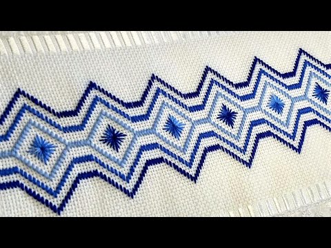 #13 Ponto Ilhós Diamante e Ponto Reto - Bordado fácil para iniciantes