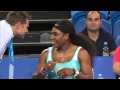 SERENA WILLIAMS orders an espresso. mid-match.