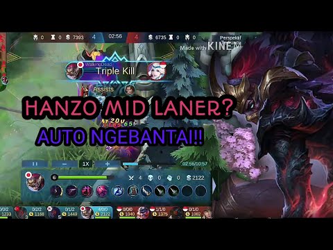#HANZOMIDLANE HANZO JADI MID LANER? AUTO KEBANTAI MUSUHNYA BOSS