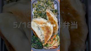 餃子　カブの葉のふりかけご飯　春雨サラダ　ほうれん草の胡麻和え　#お弁当 #お弁当記録 #旦那弁当 #作り置き #お弁当詰め方