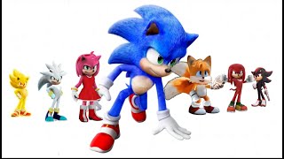 Sonic, Tails, knuckles, Shadow, Amy rose, Silver, and super sonic.