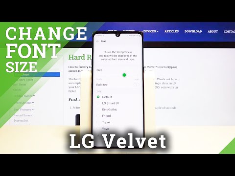 How to Get into Font Options in LG Velvet - Change Font Size