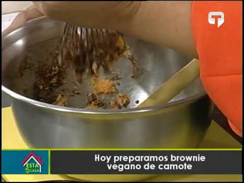 Hoy preparamos brownie vegano de camote