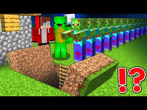 JJ and Mikey Discover Terrifying Zombie Secret in Minecraft!
