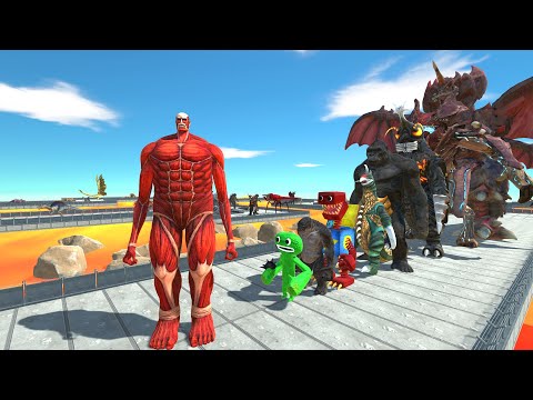 Colossal Titan vs Destoroyah LAVA DEATH RUN - Animal Revolt Battle Simulator