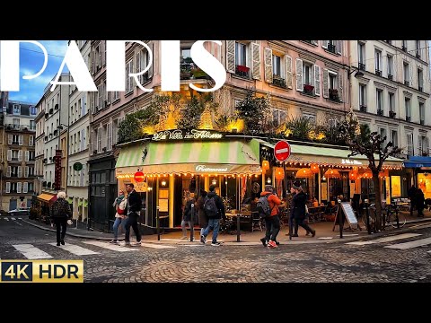 🇫🇷[PARIS 4K]WALK IN PARIS "BEAUTIFUL EVENING IN MONTMARTRE WALK"(4K 60 FPS VERSION)17/JANUARY/2024