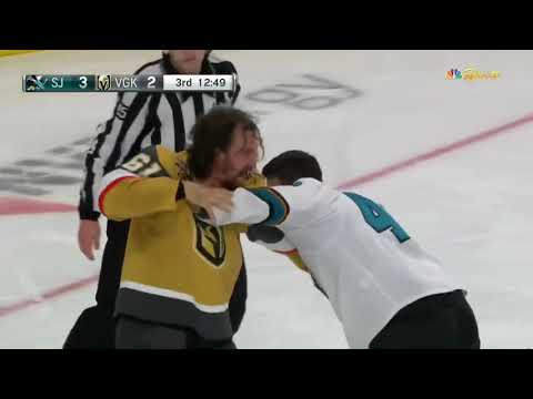 Tomas Hertl & Mark Stone Drop the Gloves