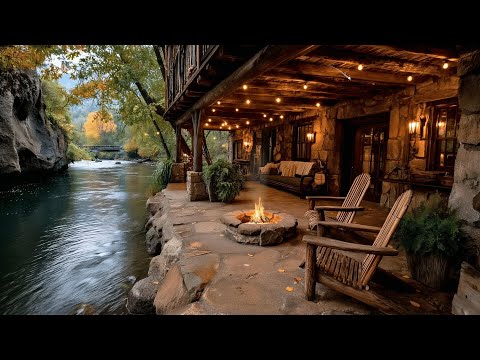 Perfect Summer Crackling Campfire by the Riverside Porch | Peaceful Nature Sounds Ambience