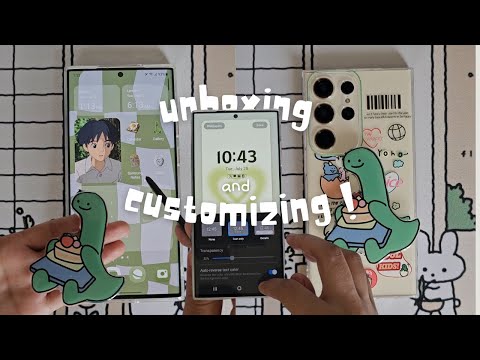 Samsung Galaxy s23 Ultra, customizing and unboxing! 🦕🍵 ✩｡