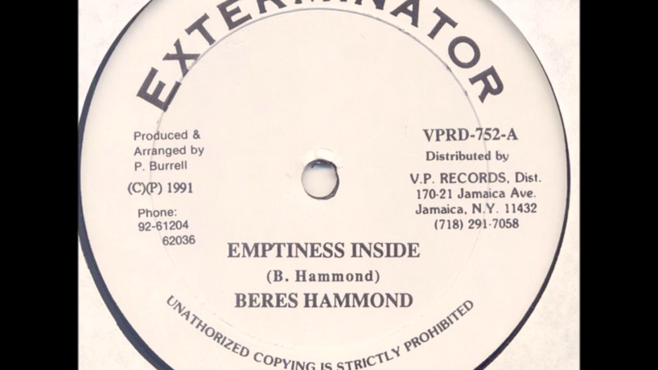 Beres Hammond - Emptiness Inside + Dub - 12" Exterminator 1991 - BIG LOVER DIGITAL 80'S DANCEHALL