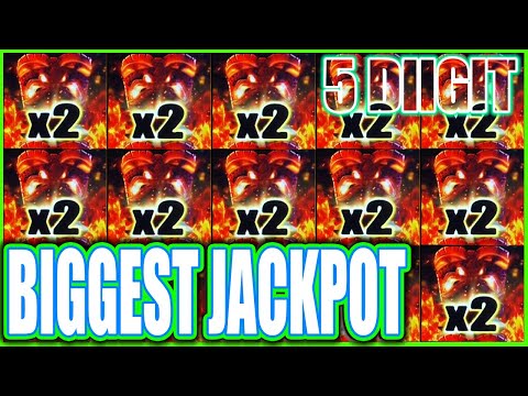 She Hit The BIGGEST JACKPOT Ever on High Limit Tiki Fire Lightning Link Slot