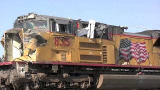 UP Train Wreck in Fontana CA - The scene 17 hours later