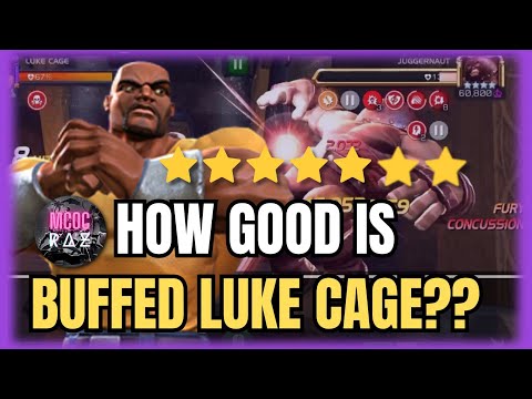 MCOC 7 STAR RANK 1 UNAWAKENED BUFFED LUKE CAGE GAMEPLAY | GOD TIER DAMAGE POTENIAL???
