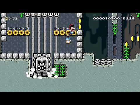 W2-4 Thwomp-Ruins by Spungulo 🍄 Super Mario Maker 2 ✹Switch✹ #bge
