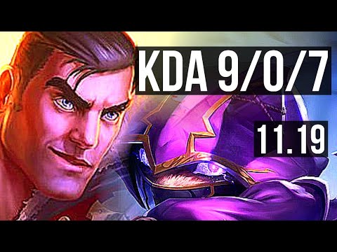 JAYCE vs KENNEN (TOP) | 9/0/7, Legendary, 300+ games | KR Diamond | v11.19