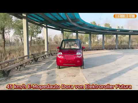 E-Mopedauto Dora jetzt neu in Bordeauxrot  45 km/h Kabinenroller E-Mobil Elektromobil