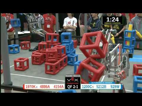 2015 VRC Math QF2-1 - 1970K 4886A 4154A vs 1200C 5212B 929W - 68 to 92 - VEX Worlds 2015 - Math Div