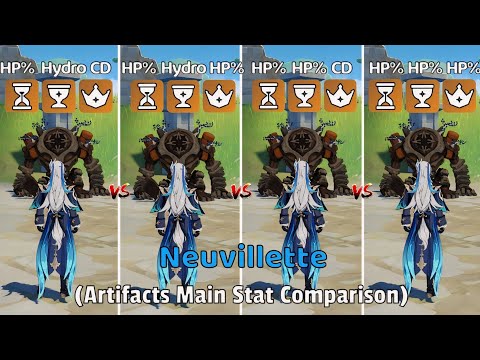Neuvillette Build - Hydro/HP% Goblet vs Crit DMG/HP% Circlet -Artifacts Comparison -[Genshin Impact]