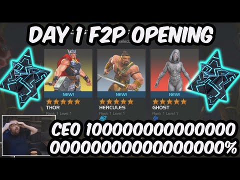 LUCKIEST FREE TO PLAY DAY 1 CRYSTAL OPENING IN THE HISTORY OF THE GAME - Marvel Contest of Champions