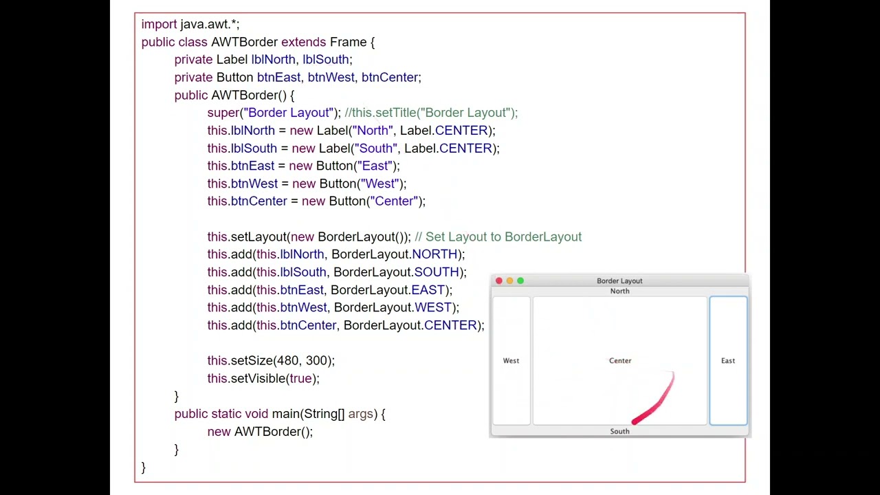 OOP: Java GUI Part 3 (Border Layout)