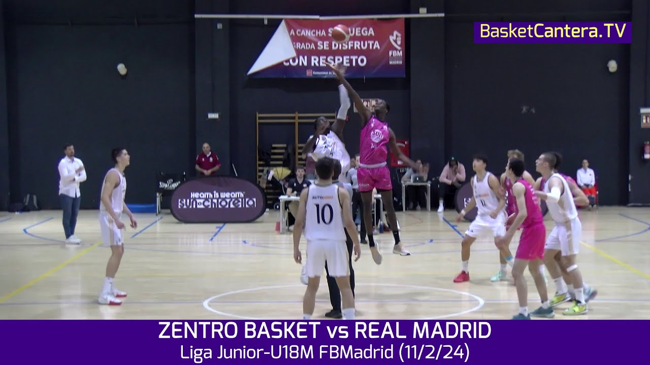 U18M.  ZENTRO BASKET vs REAL MADRID.- Liga Junior FBMadrid 23/24  #BasketCantera.TV