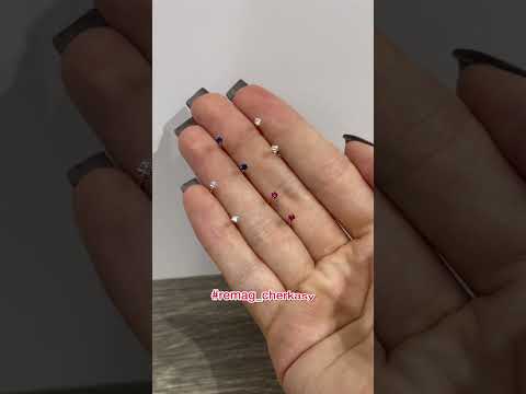 Подарок девушке - самые маленькие серьги-гвоздики пусеты "Фиолетовые аметисты в оправе медзолото" в коробочке - фото 4 - id-p2021710302