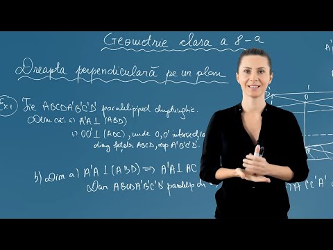 Demonstrarea perpendicularității unei drepte pe un plan - Clasa a VIII-a