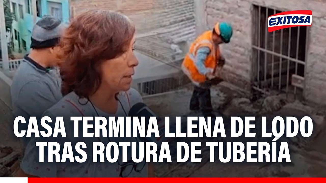 🔴🔵 V.M.T.: Casa termina llena de lodo tras rotura de tubería en Nueva Esperanza
