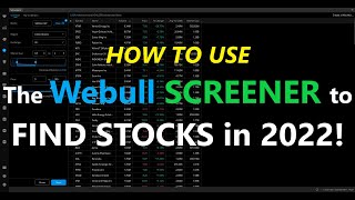 How to Use the Webull Screener to Find Stocks to Trade in 2022!