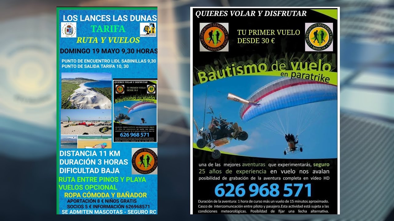 Ruta y bautismo de vuelo en Tarifa Ruta y bautismo de vuelo en Tarifa