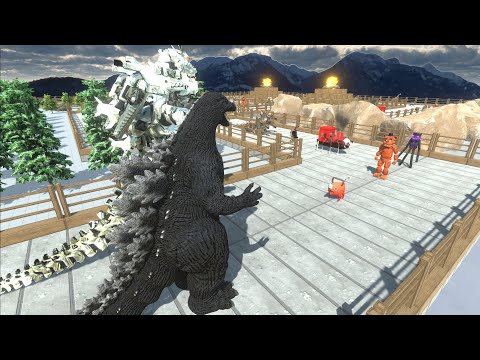 HEISEI GODZILLA VS MECHAGODZILLA RAGD DEATH RUN - Animal Revolt Battle Simulator