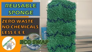 How To Reduce Disposable Waste - Reusable Sponge E Cloth Review - NO Chemicals | LESS £££