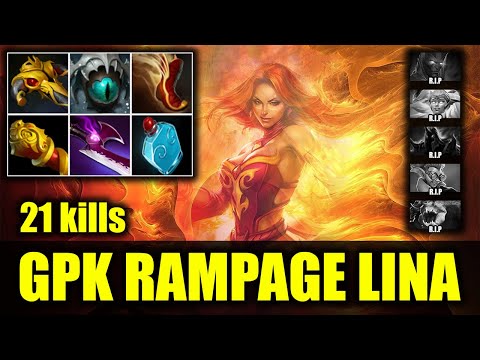🔥 GODDESS OF FIRE - RAMPAGE LINA - gpk~ - MID - 21 kills - Dota 2 Pro Game Highlights
