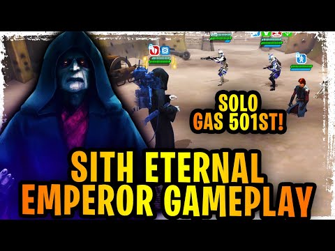 Sith Eternal Emperor Gameplay! Non-Ultimate Solos General Skywalker 501st and Crushes Rey!