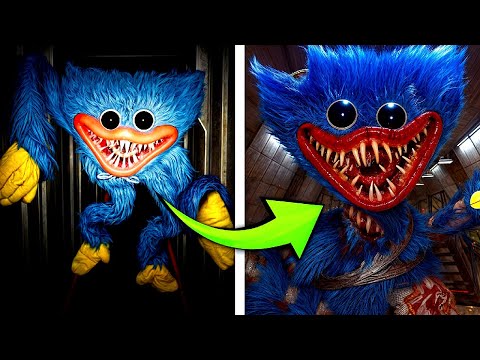 Poppy Playtime - ALL Huggy Wuggy Scenes Comparison & Chapter 1-4 Evolution (Showcase)