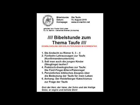 Bibelstunde vom 14.08.2019 - Die Taufe