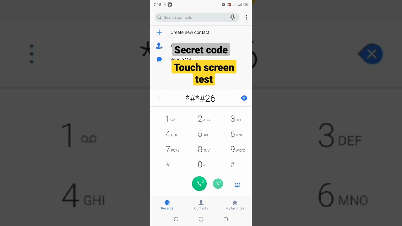 secret code||touch screen test #screenshot #touch #screen #android #tricks