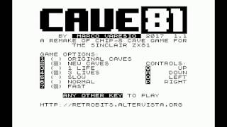 CAVE81 gameplay (CHIP8 CAVE retrogame remake for Sinclair ZX81)