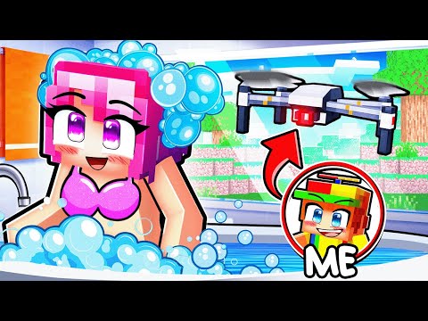 Using a Drone to Spy on My Crush In Minecraft!