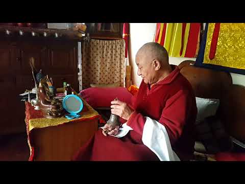 12.5" Medicine Buddha Statue being blessed by Guru Kelsang from Sangye Choeling Monastery