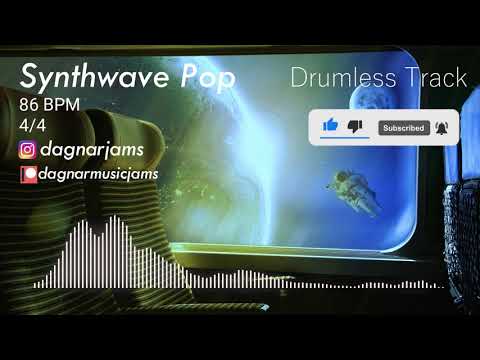 Synthwave Pop - Drumless Track | 86 BPM | No Drums | Backing Track Jam For Drummers